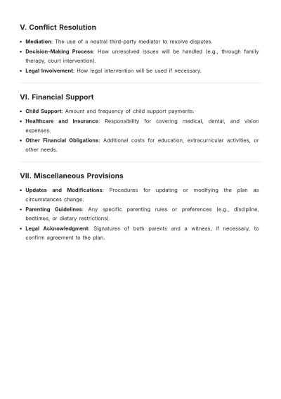 Free Personal Parenting Plan Format Template to Edit Online