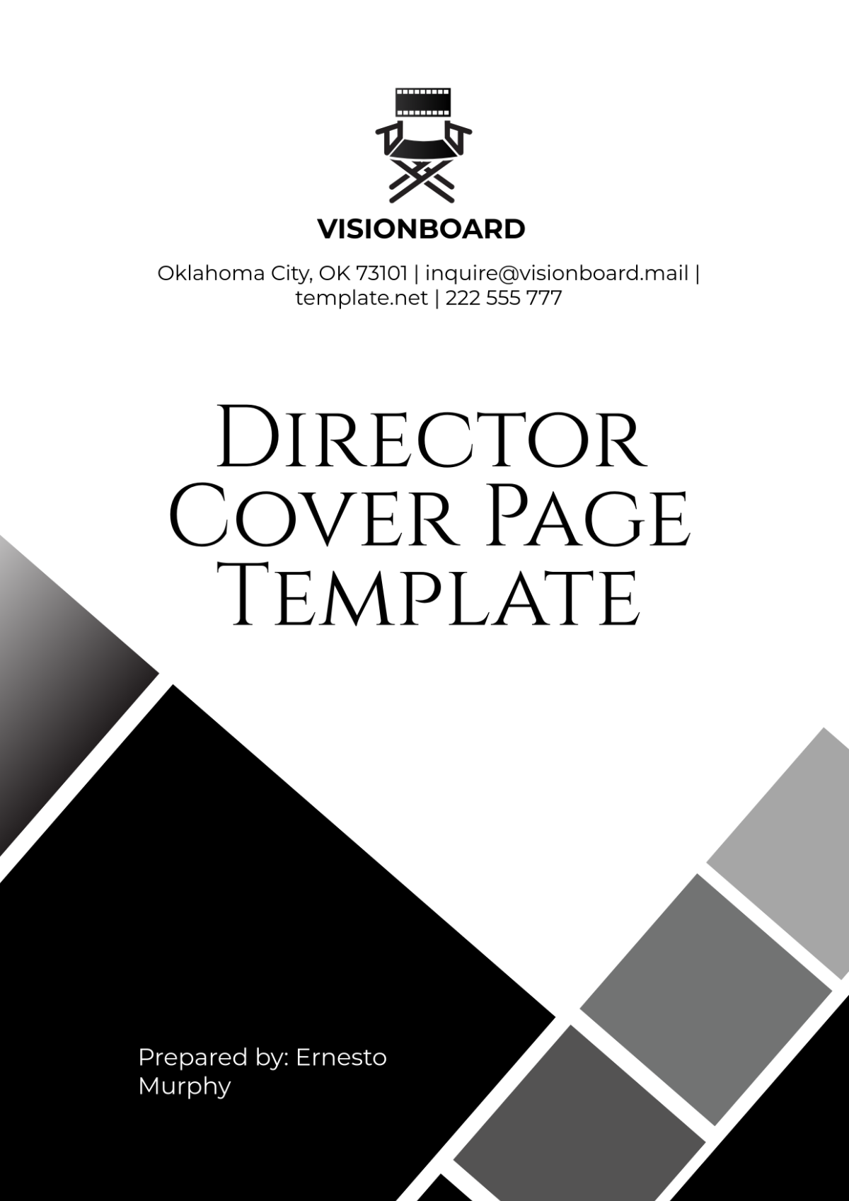 Free Director Cover Page Template - Edit Online & Download