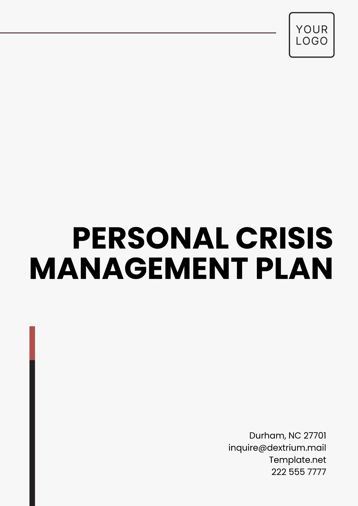 Personal Crisis Management Plan Template - Edit Online & Download