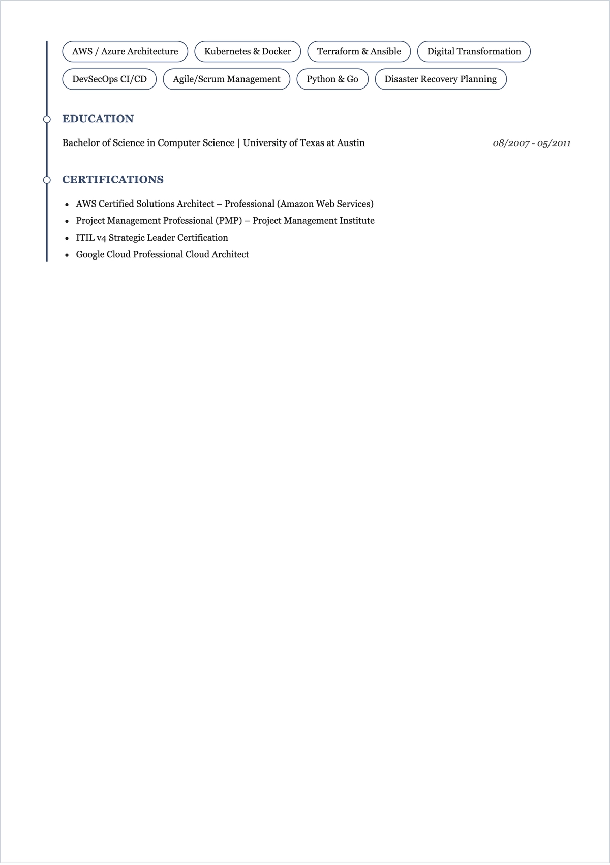 Free IT Consultant ATS Resume Template, AI Resume Builder