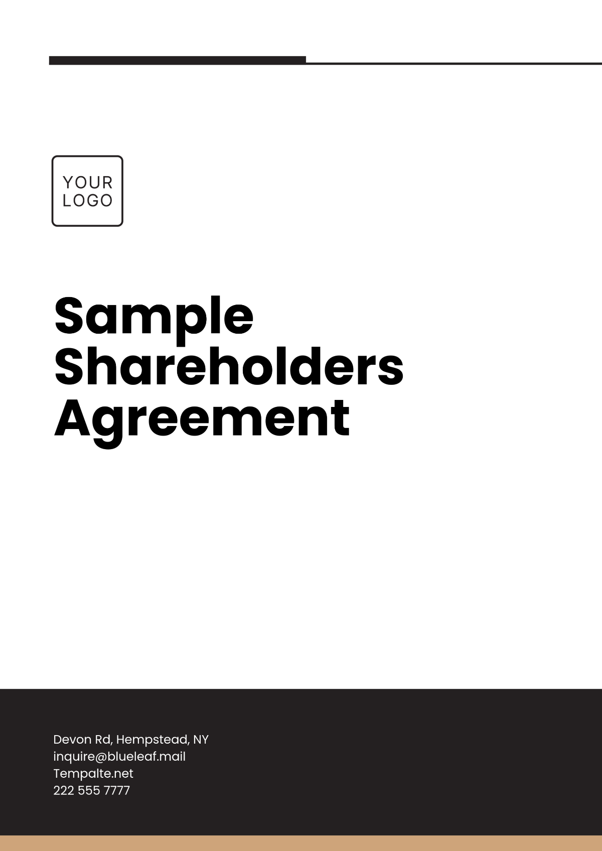 Sample Shareholders Agreement Template - Edit Online & Download