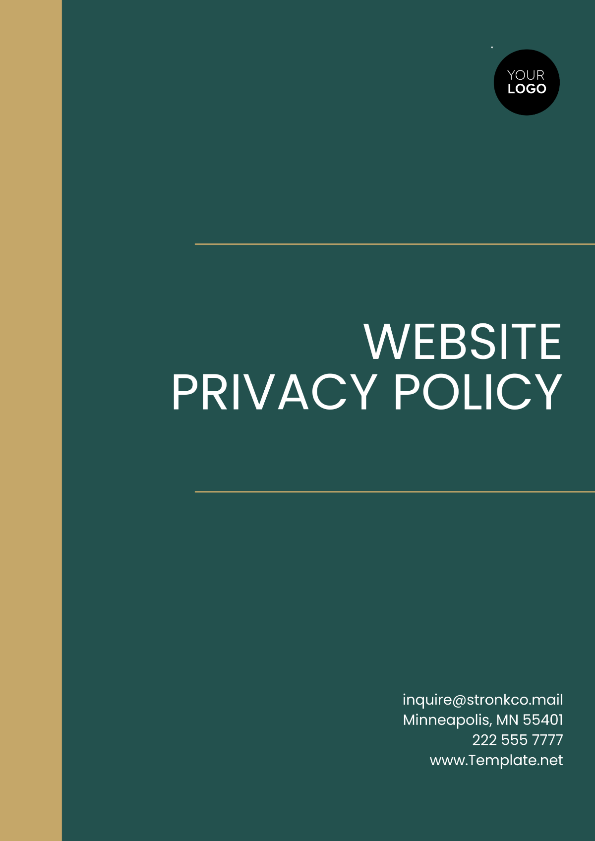 Sample Website Privacy Policy Template - Edit Online & Download