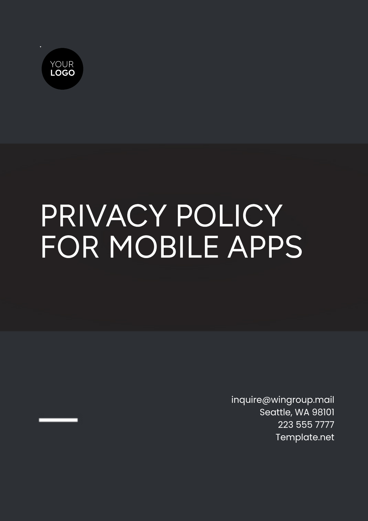 Privacy Policy for Mobile Apps Template - Edit Online & Download