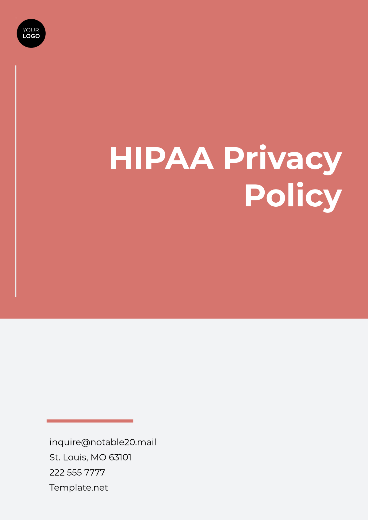 HIPAA Privacy Policy Template - Edit Online & Download