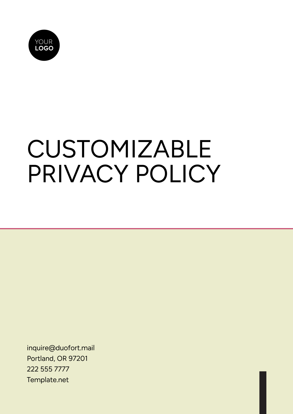 Customizable Privacy Policy Layout Template - Edit Online & Download