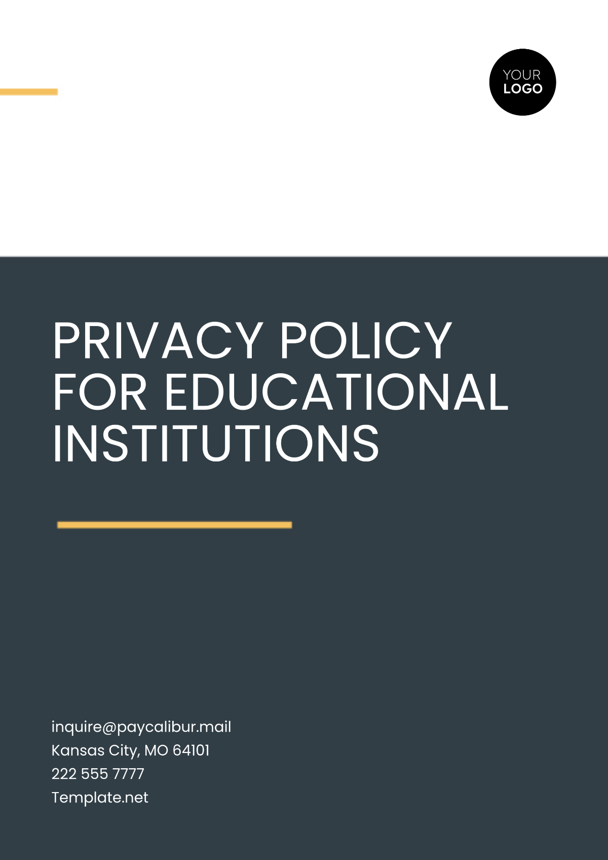 Privacy Policy Template for Educational Institutions - Edit Online & Download