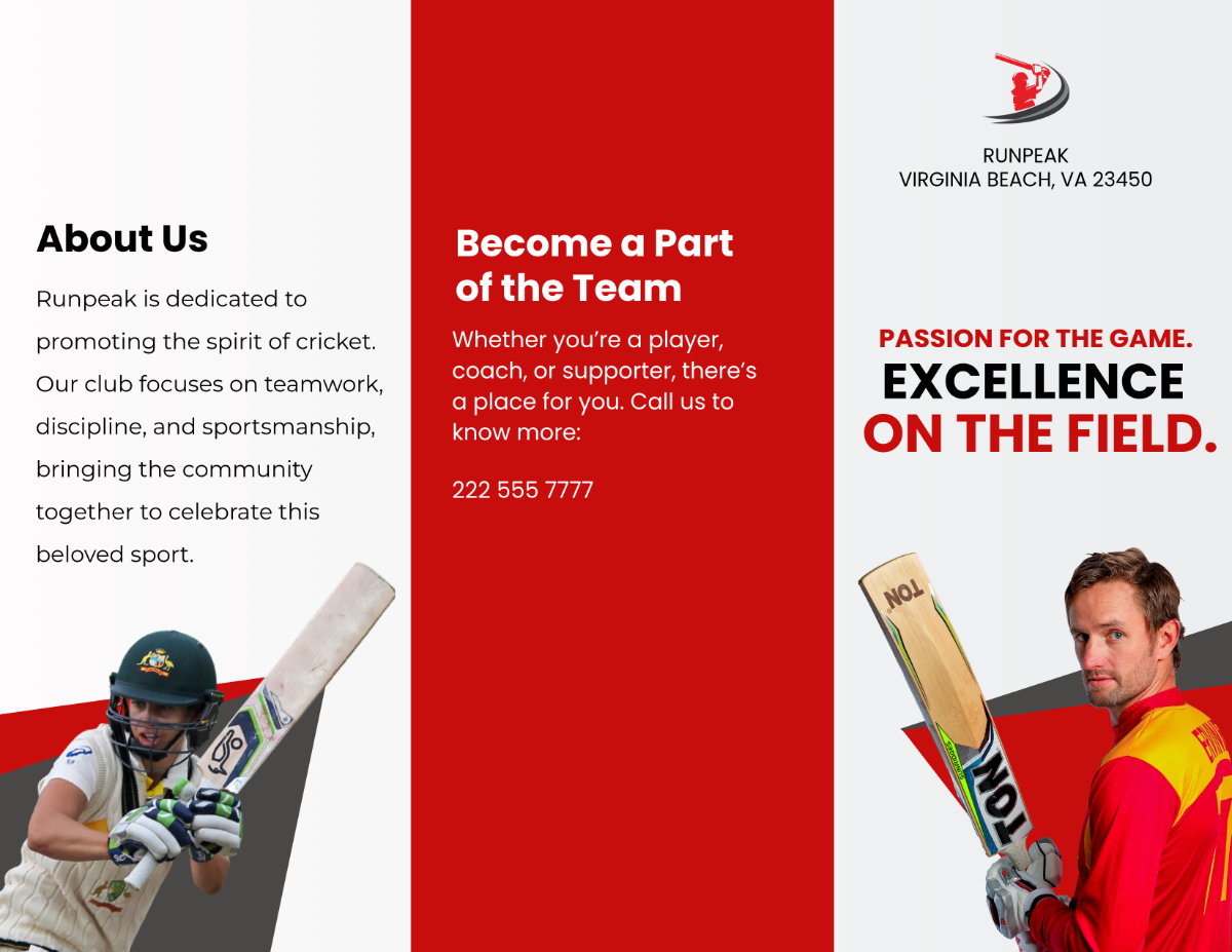 Free Cricket Brochure Template - Edit Online & Download