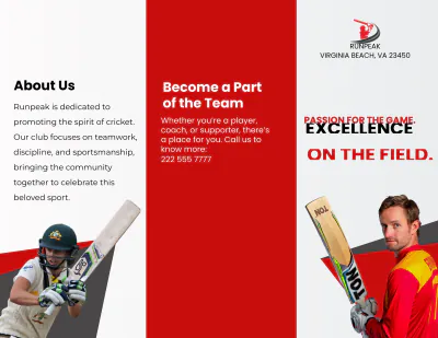 Free Cricket Brochure Template to Edit Online