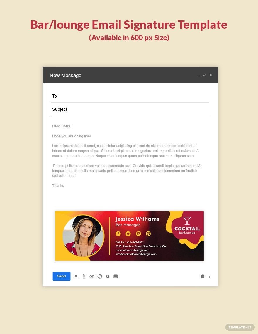 Bar/Lounge Email Signature Template