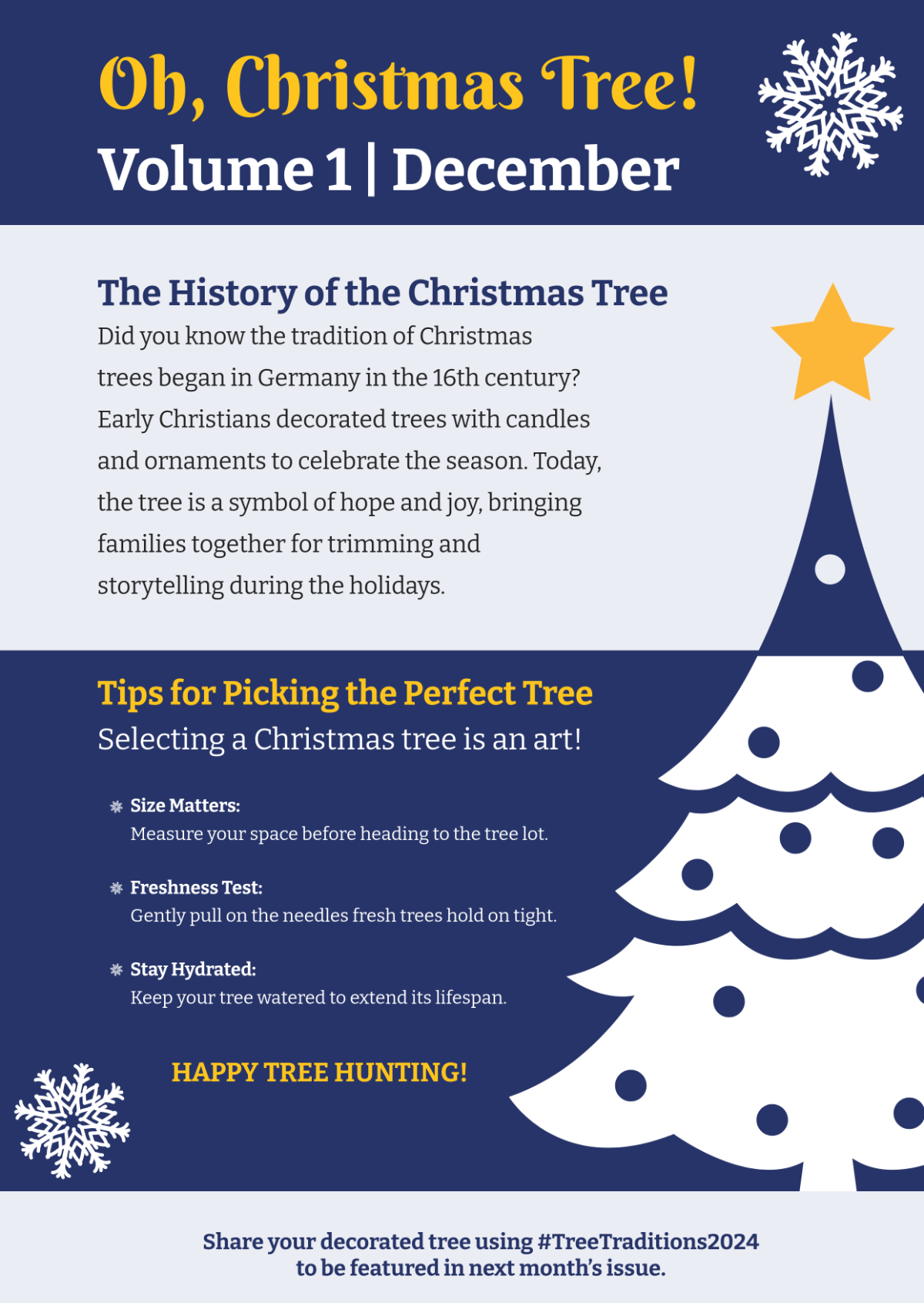 Free Christmas Tree Newsletter Template - Edit Online & Download