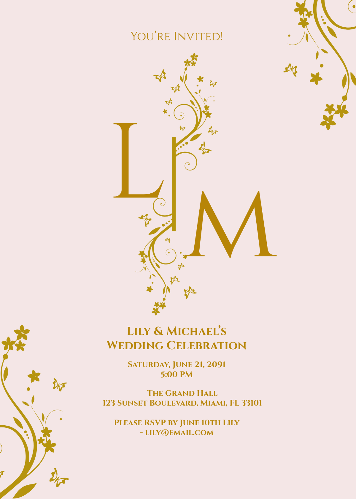 Wedding Event Invitation Template - Edit Online & Download