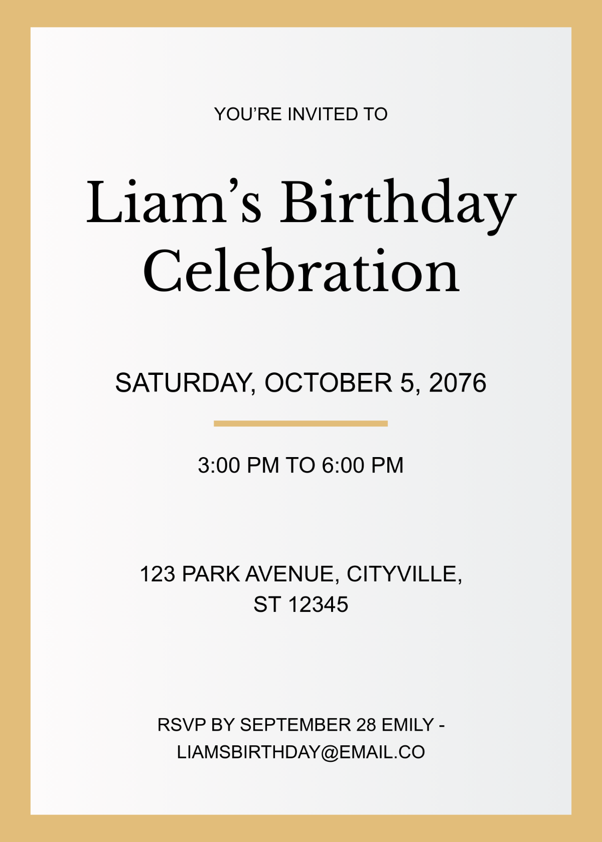 Minimalist Birthday Invitation Template - Edit Online & Download