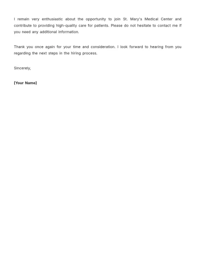 Free Follow-Up Letter After Nursing Job Interview Template to Edit Online