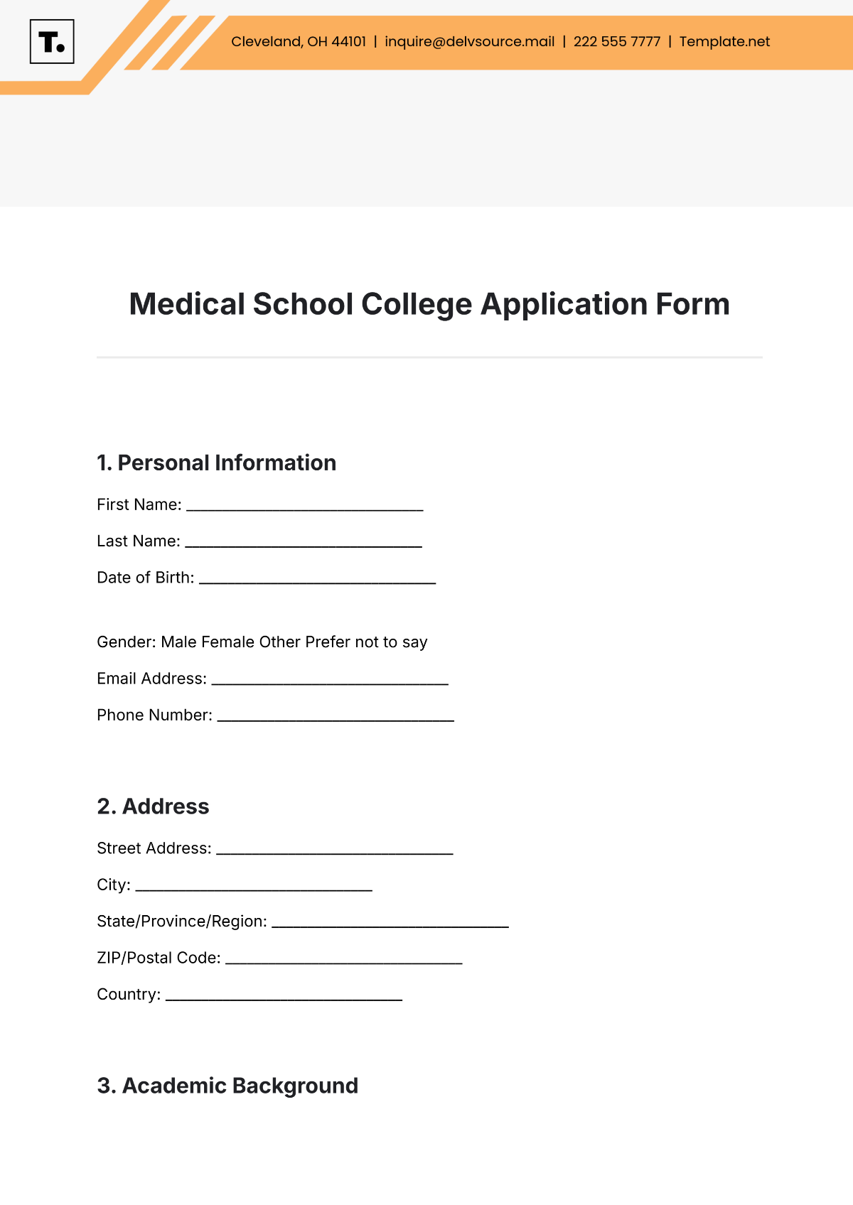 Medical School College  Application Form Template - Edit Online & Download