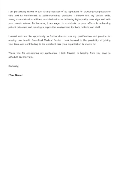 Free Letter of Intent for Nursing Position Template to Edit Online
