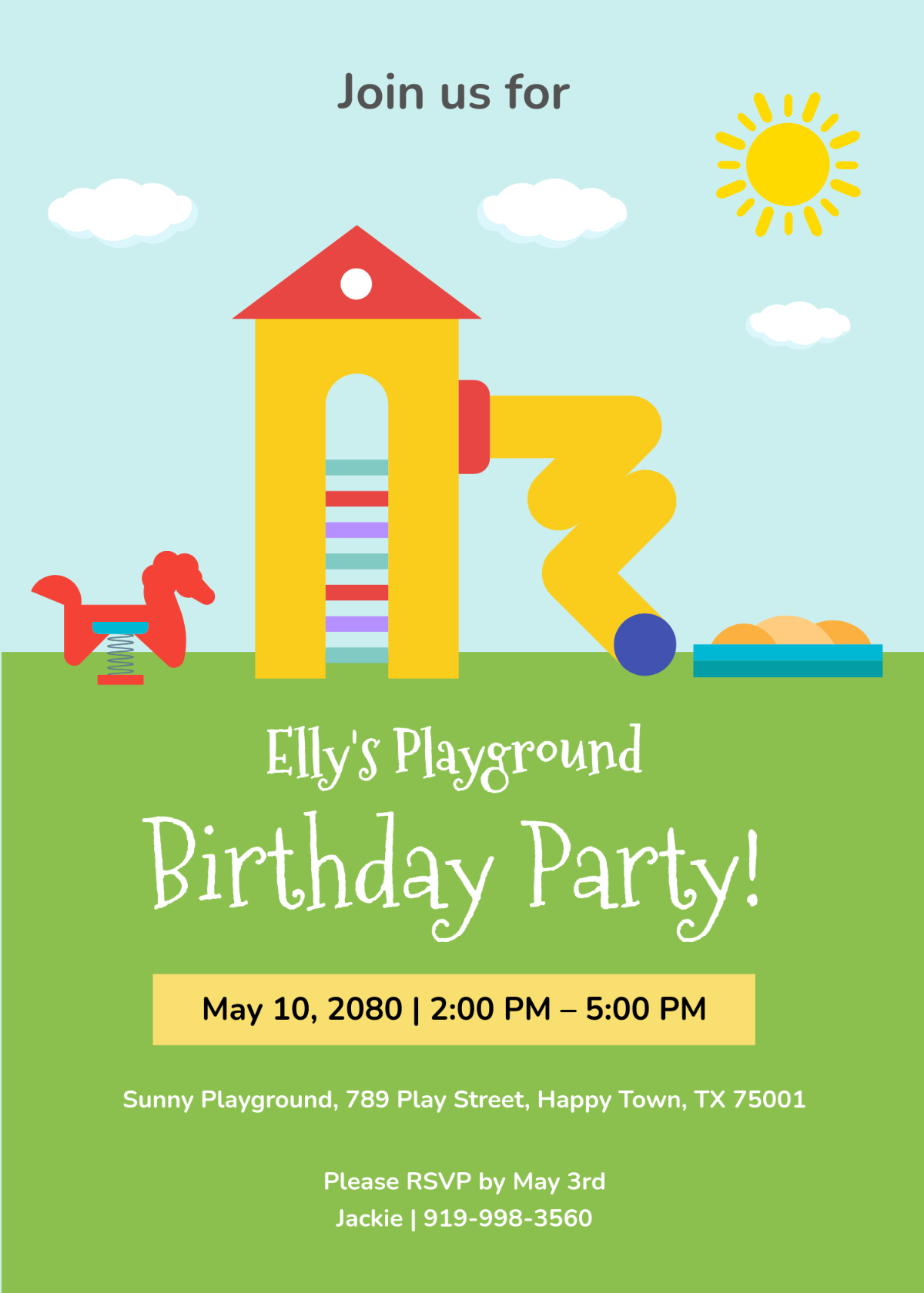 Playground Birthday Invitation Template - Edit Online & Download