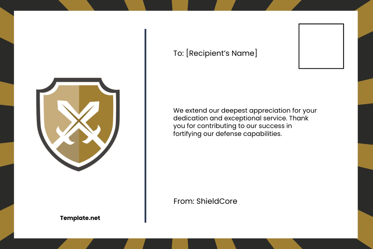 Free Defense Postcard Template to Edit Online