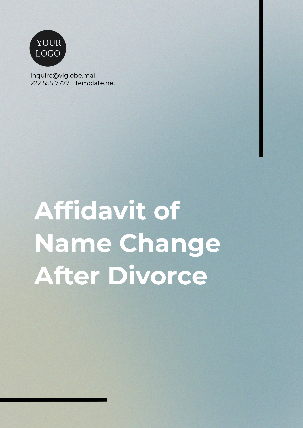 Affidavit of Name Change After Divorce Template