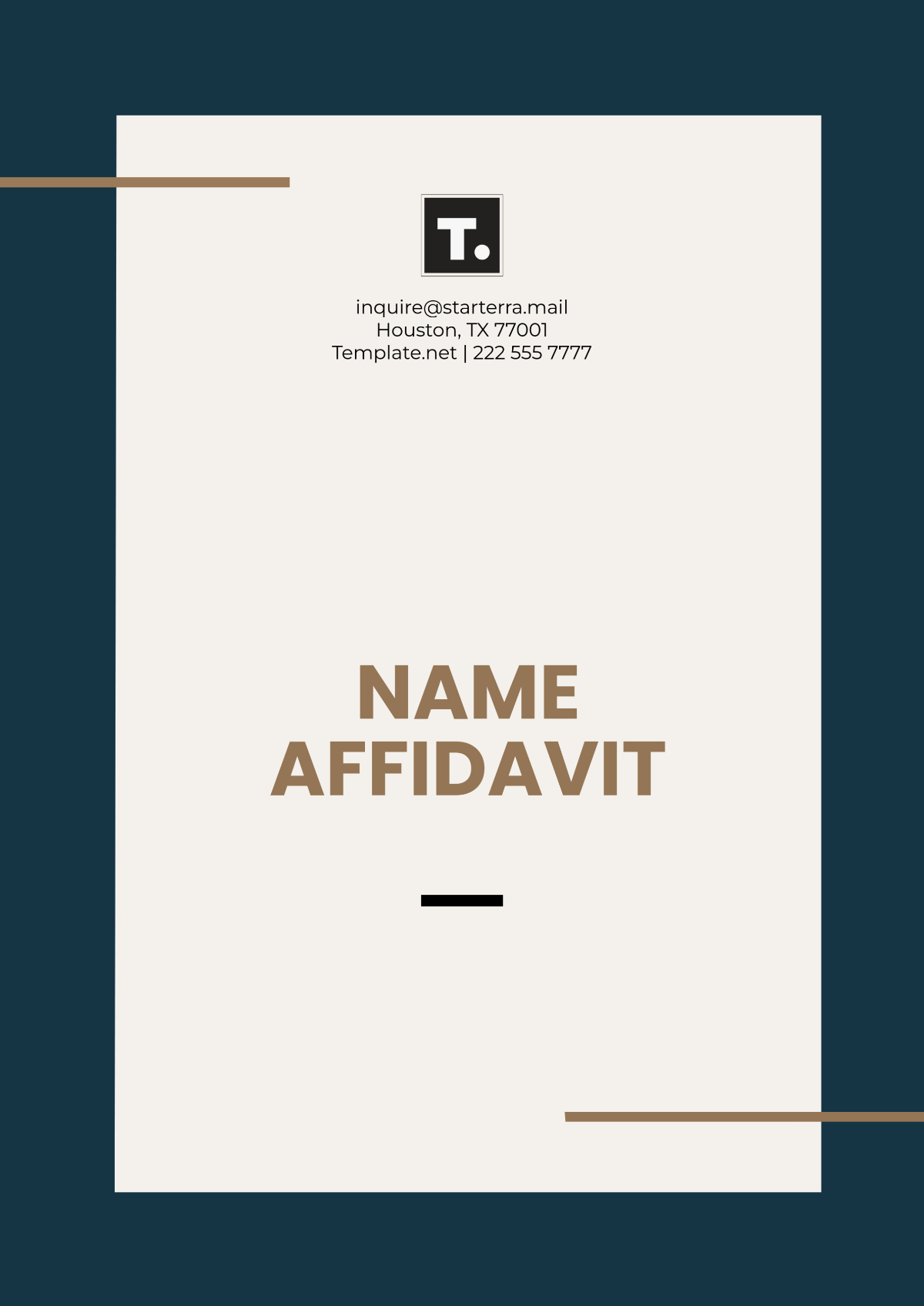 Printable Name Affidavit Template