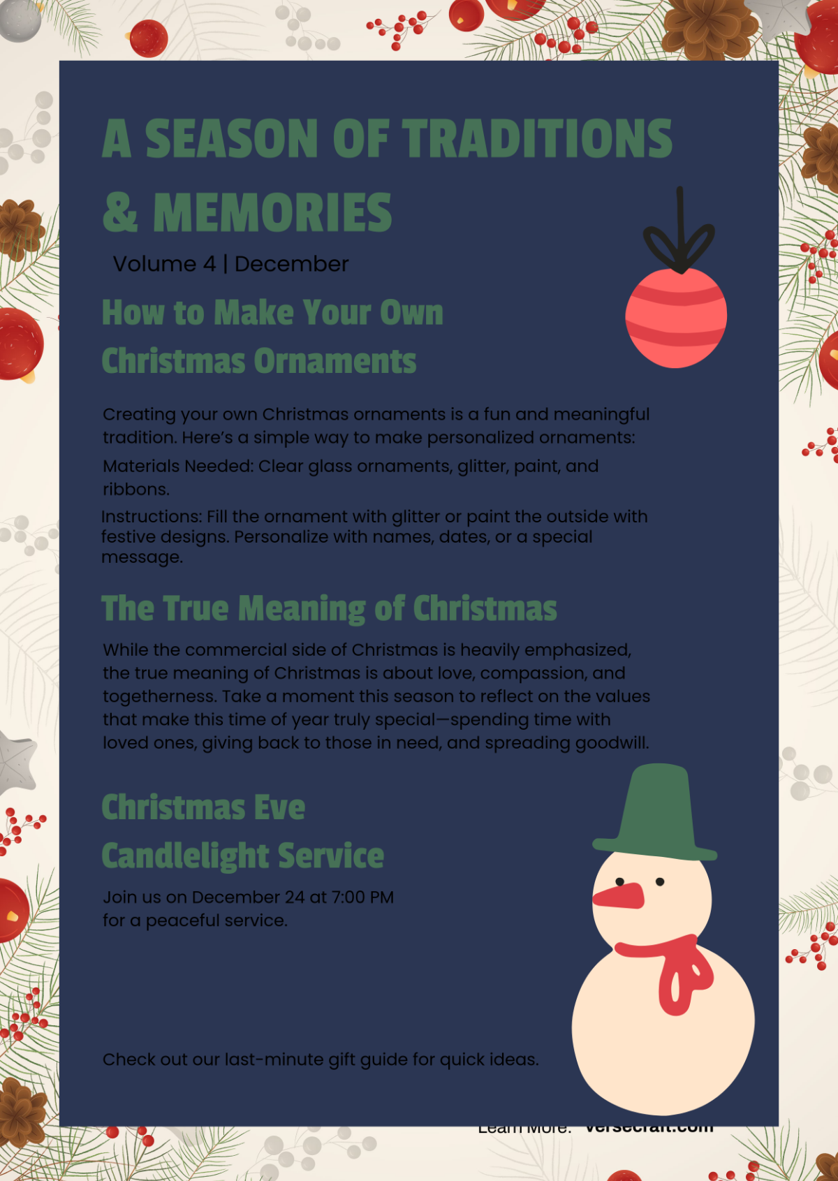 Free Xmas Newsletter Template - Edit Online & Download