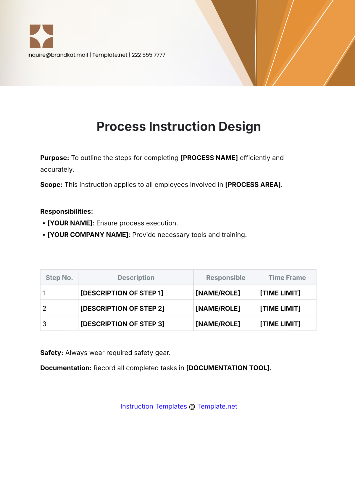 Process Instruction Design Template - Edit Online & Download