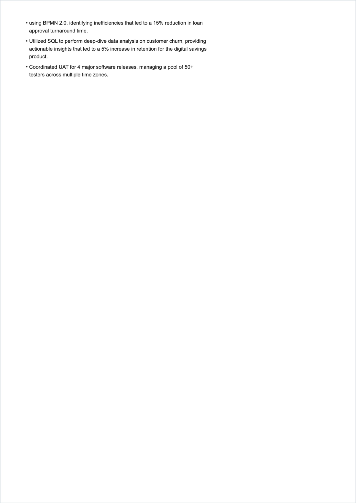 Free IT Business Analyst ATS Resume Template, AI Resume Builder
