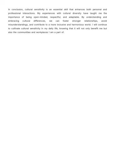 Free Cultural Sensitivity Reflection Essay Template to Edit Online