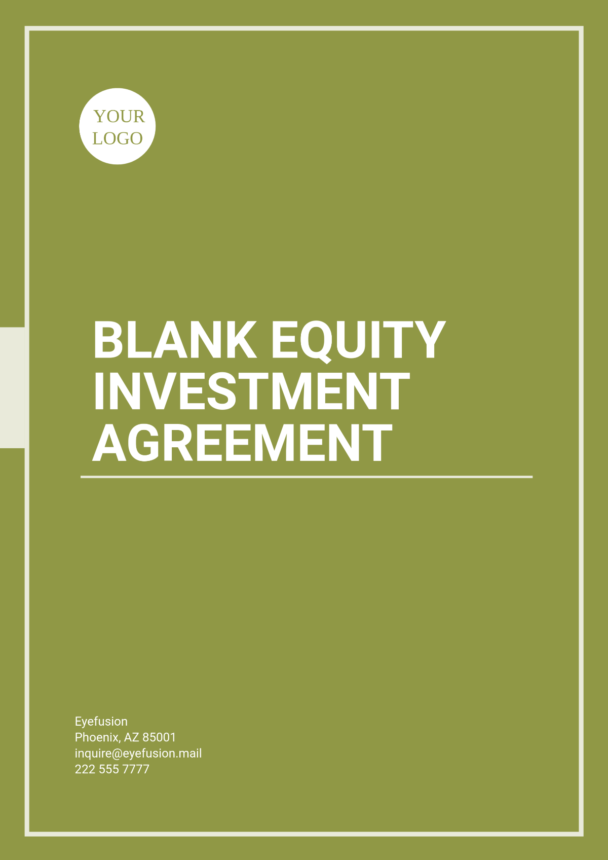 Blank Equity Investment Agreement Template - Edit Online & Download