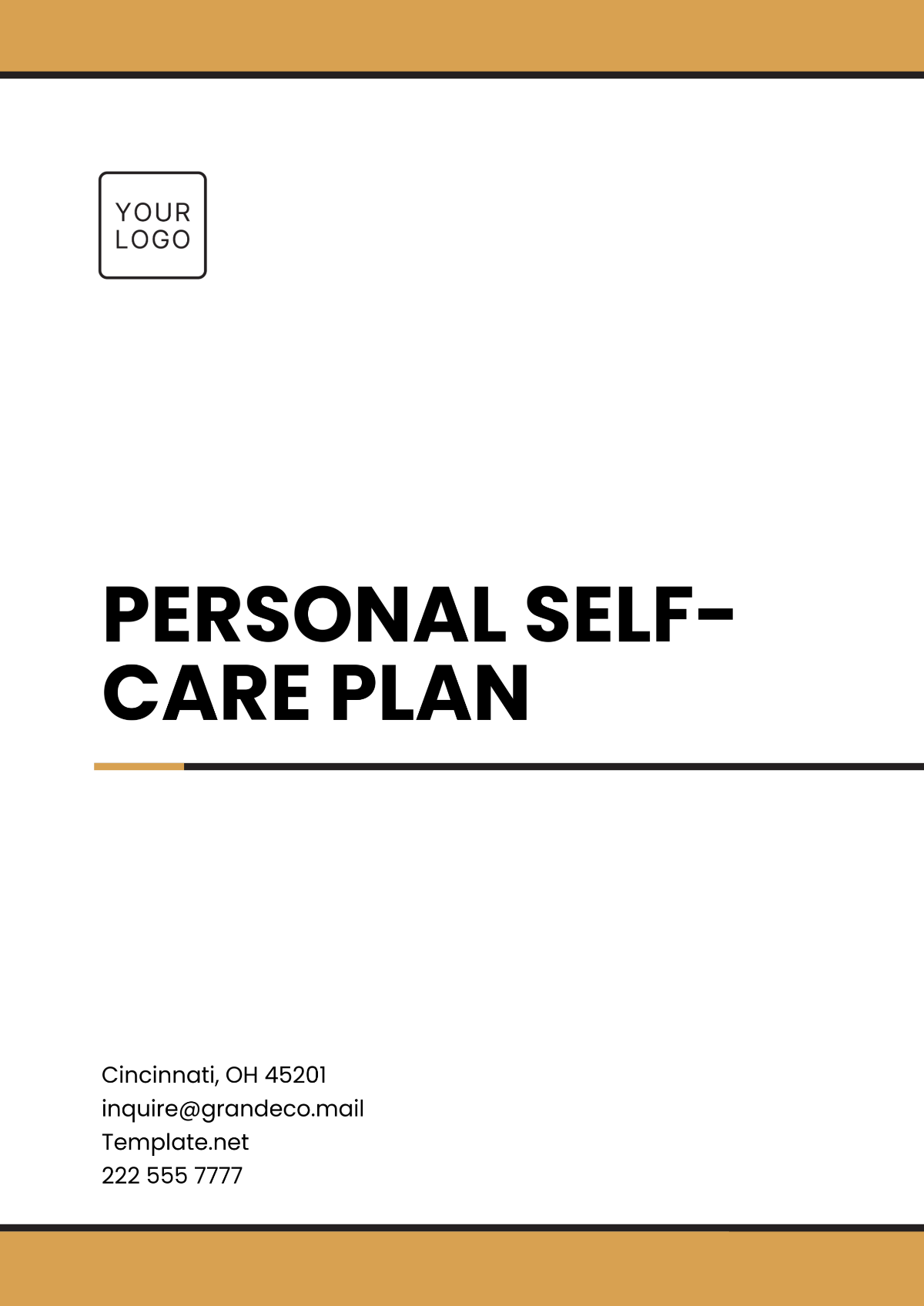 Personal Self-Care Plan Template - Edit Online & Download