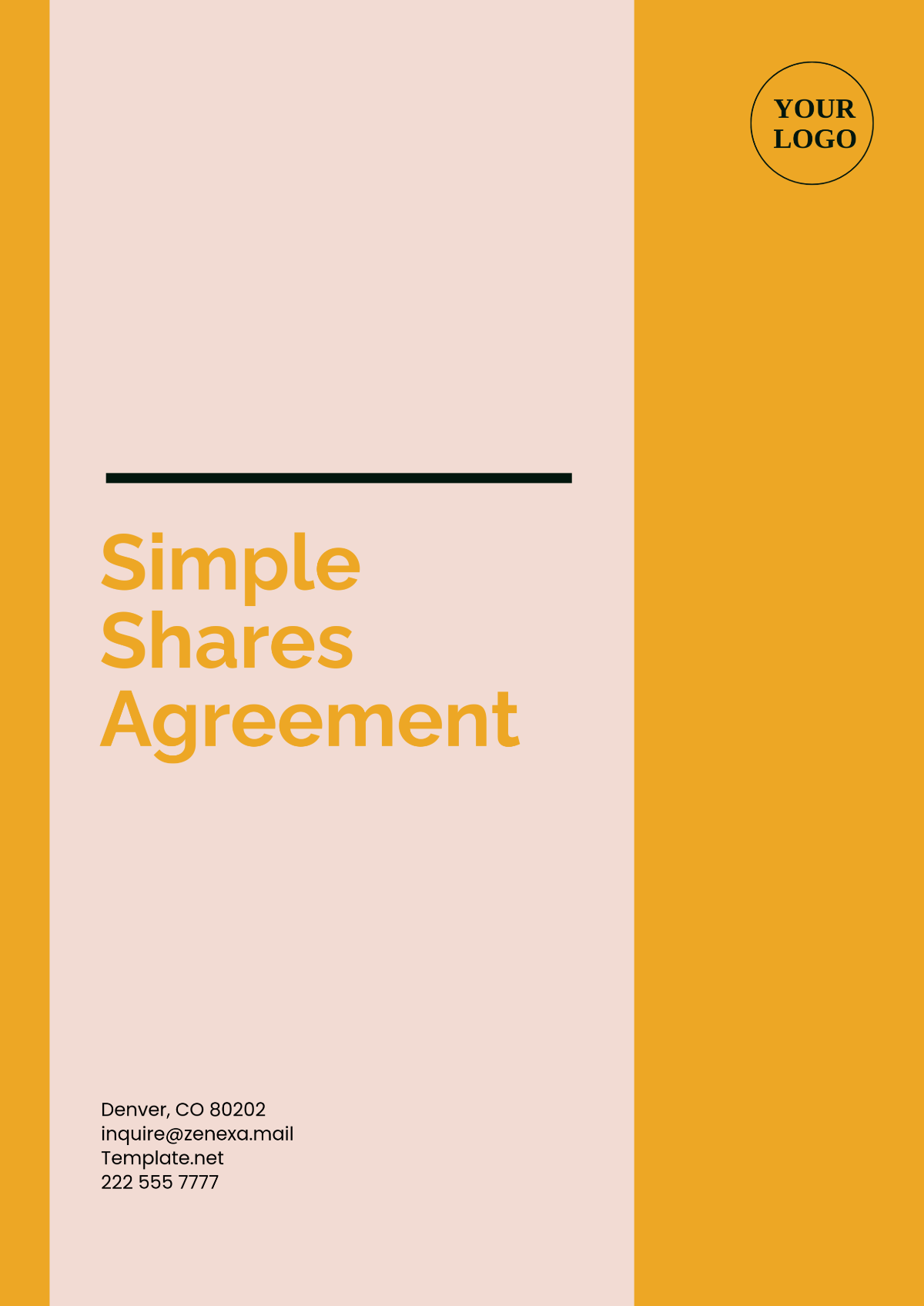 Simple Shares Agreement Template - Edit Online & Download