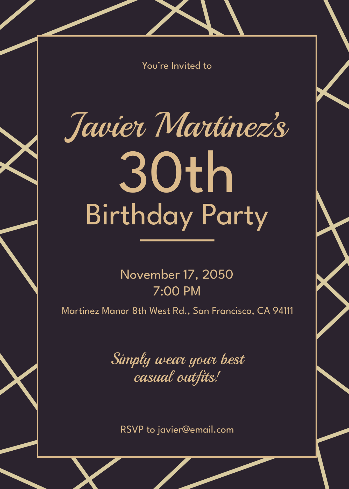 Free Professional Birthday Party Invitation Template