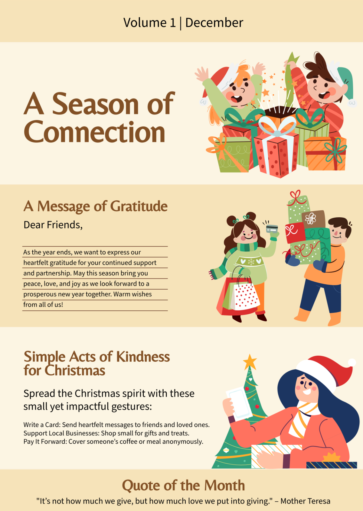 Free Christmas Newsletter Message Template - Edit Online & Download