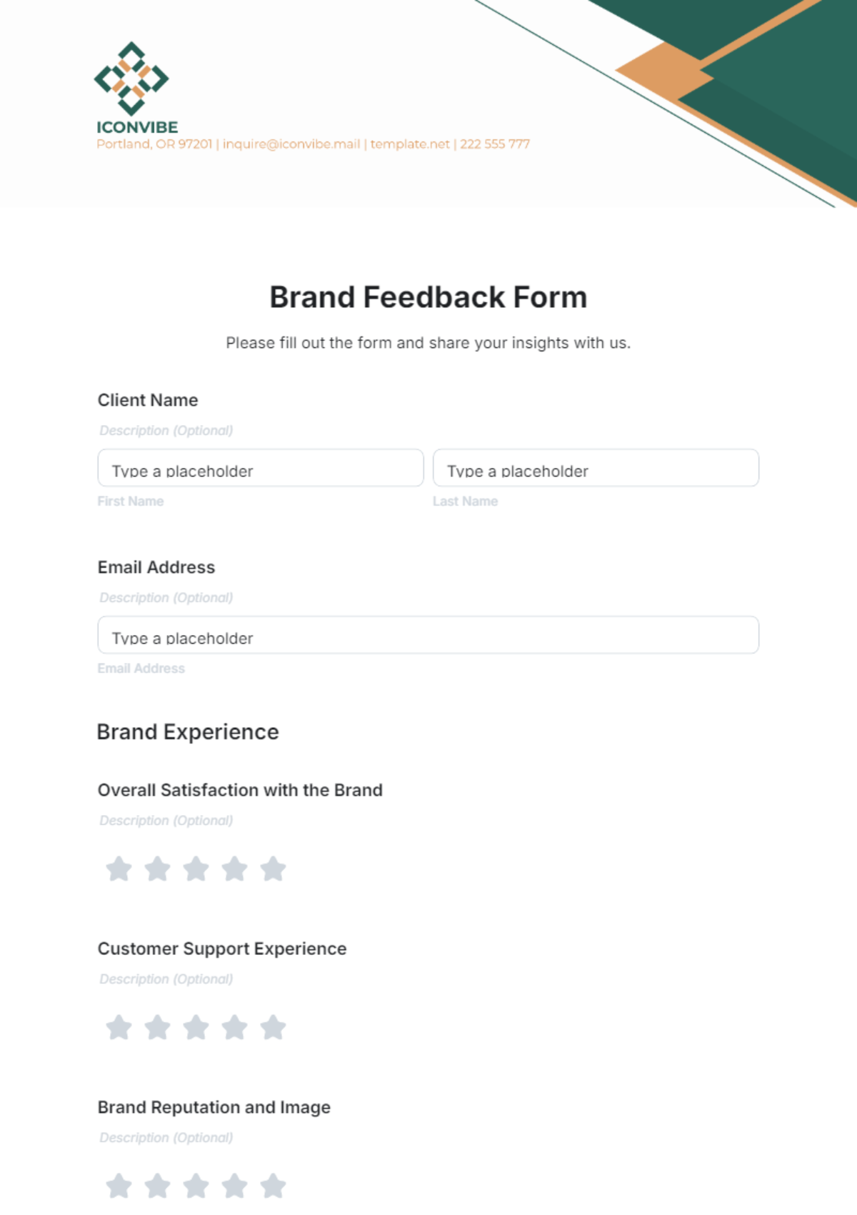 Brand Feedback Form Template - Edit Online & Download