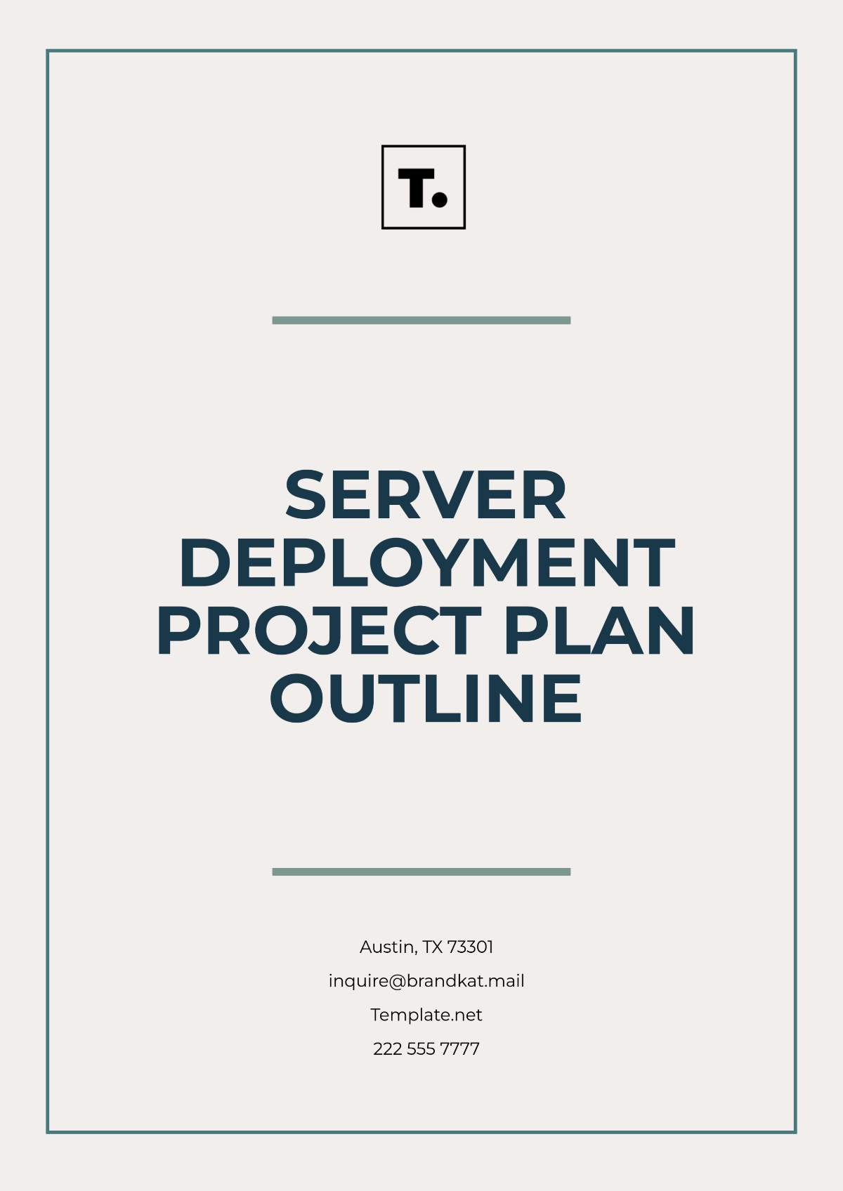 Server Deployment Project Plan Outline Template - Edit Online & Download