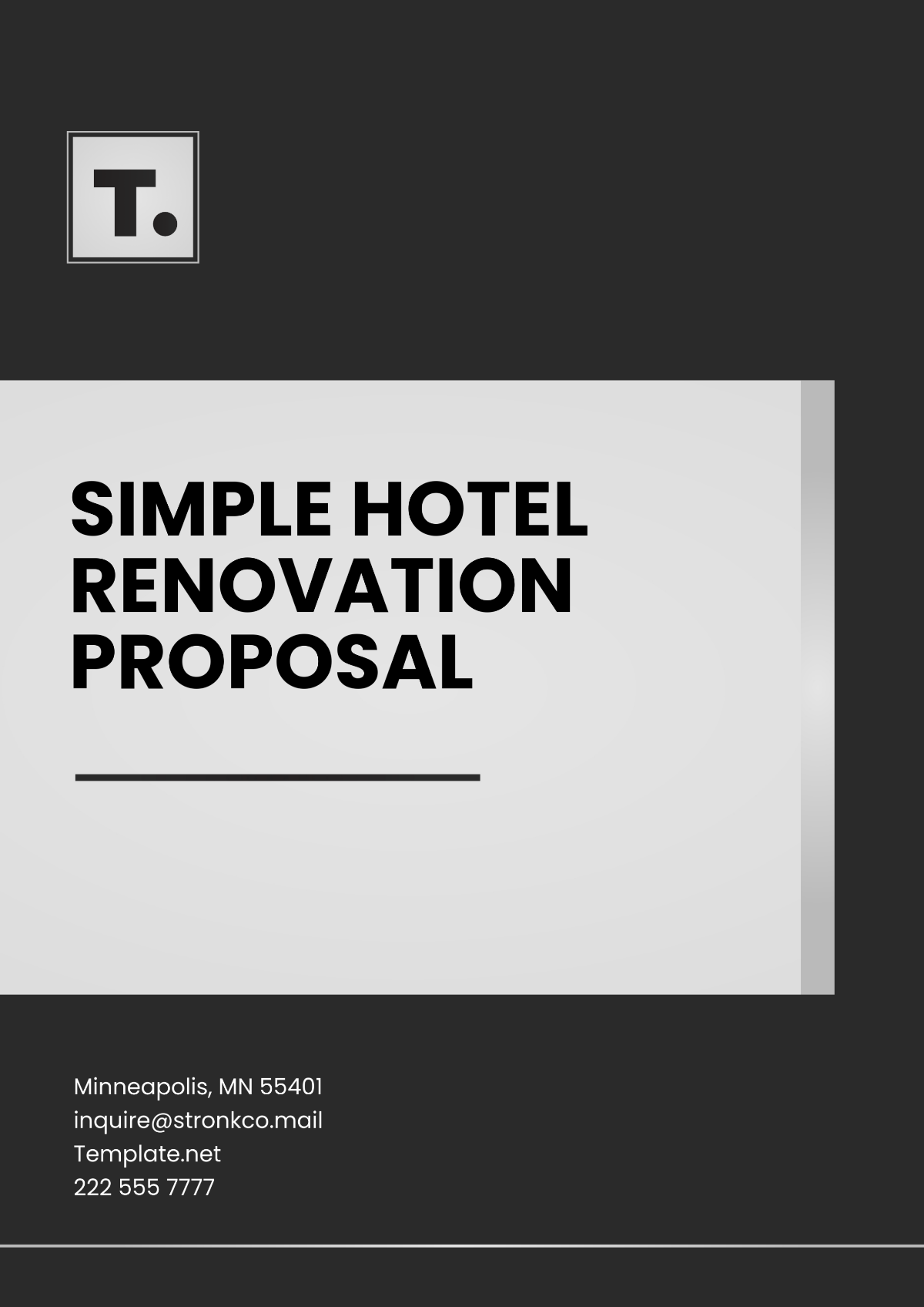 Simple Hotel Renovation Proposal Template - Edit Online & Download