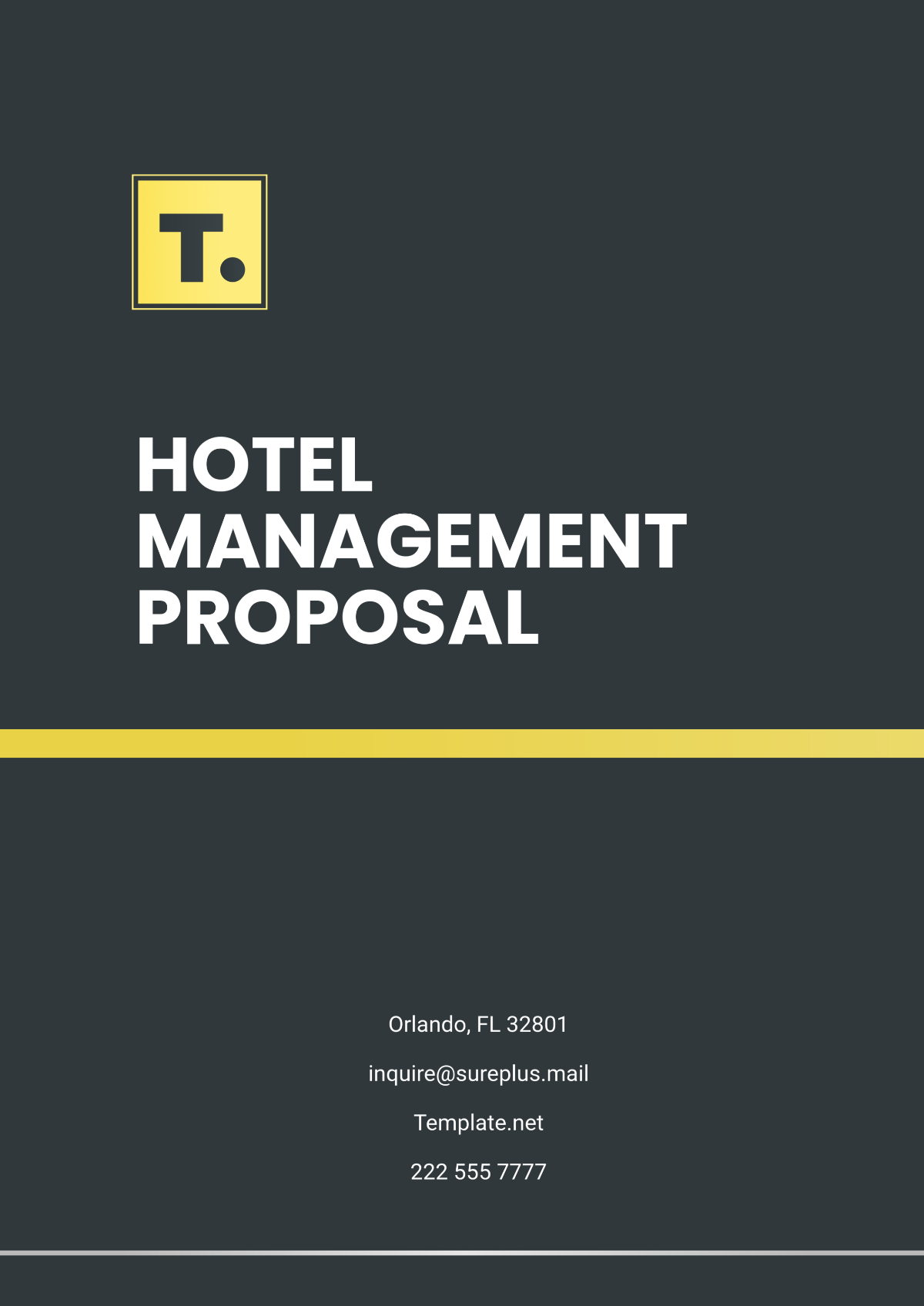 Hotel Management Proposal Template - Edit Online & Download