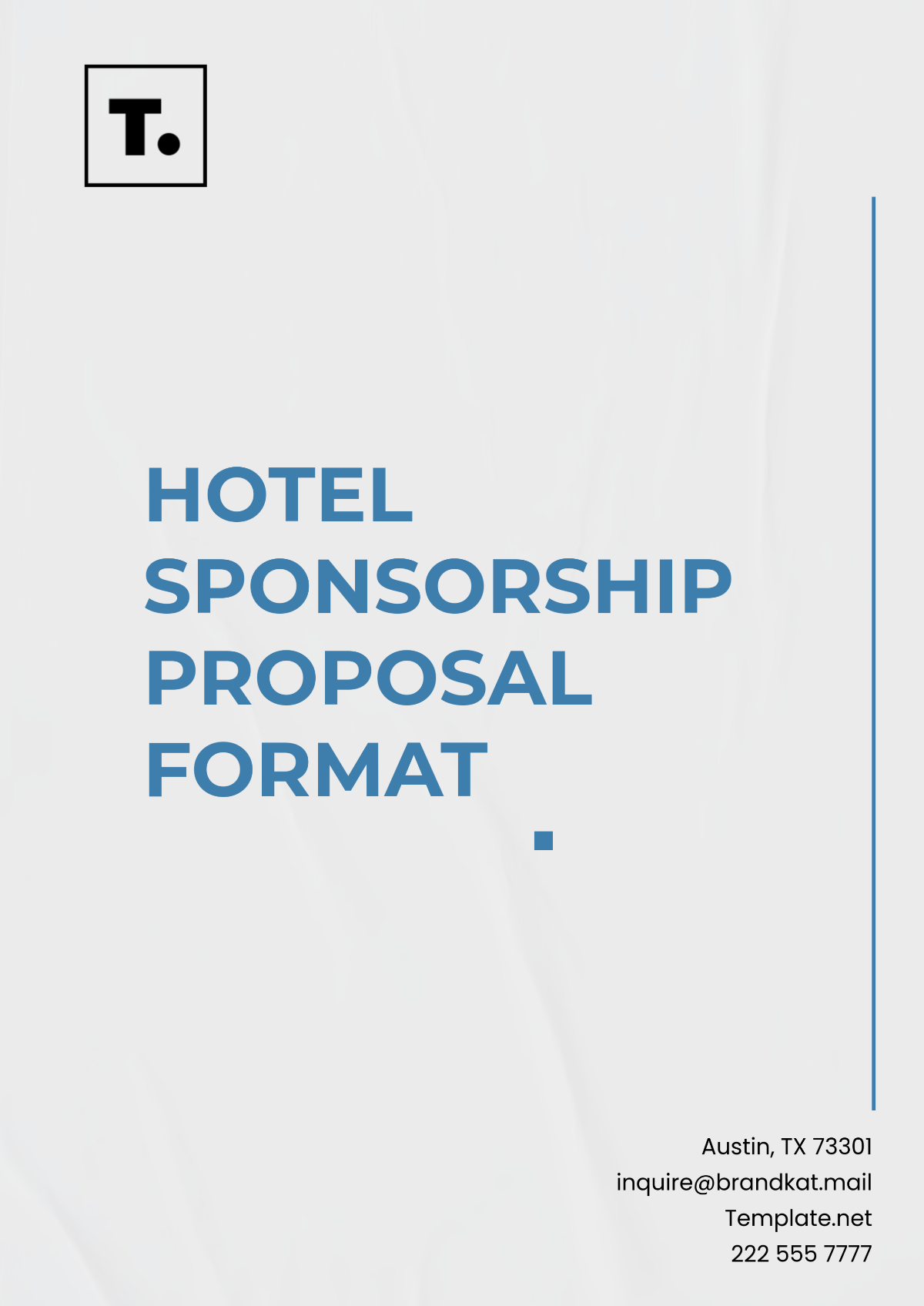 Hotel Sponsorship Proposal Format Template - Edit Online & Download