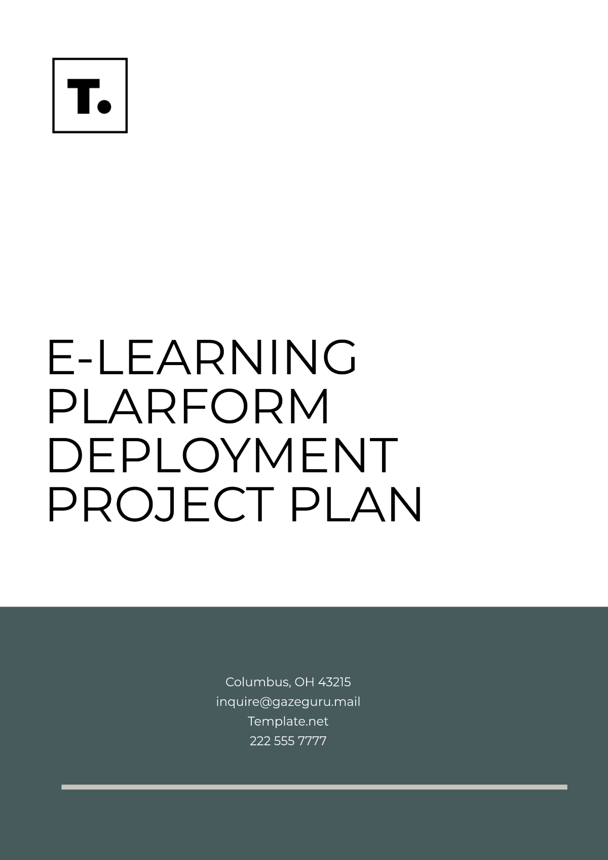 E-Learning Platform Deployment Project Plan Template - Edit Online & Download