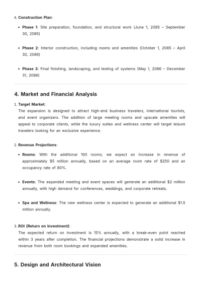 Free Hotel Expansion Proposal Design Template to Edit Online