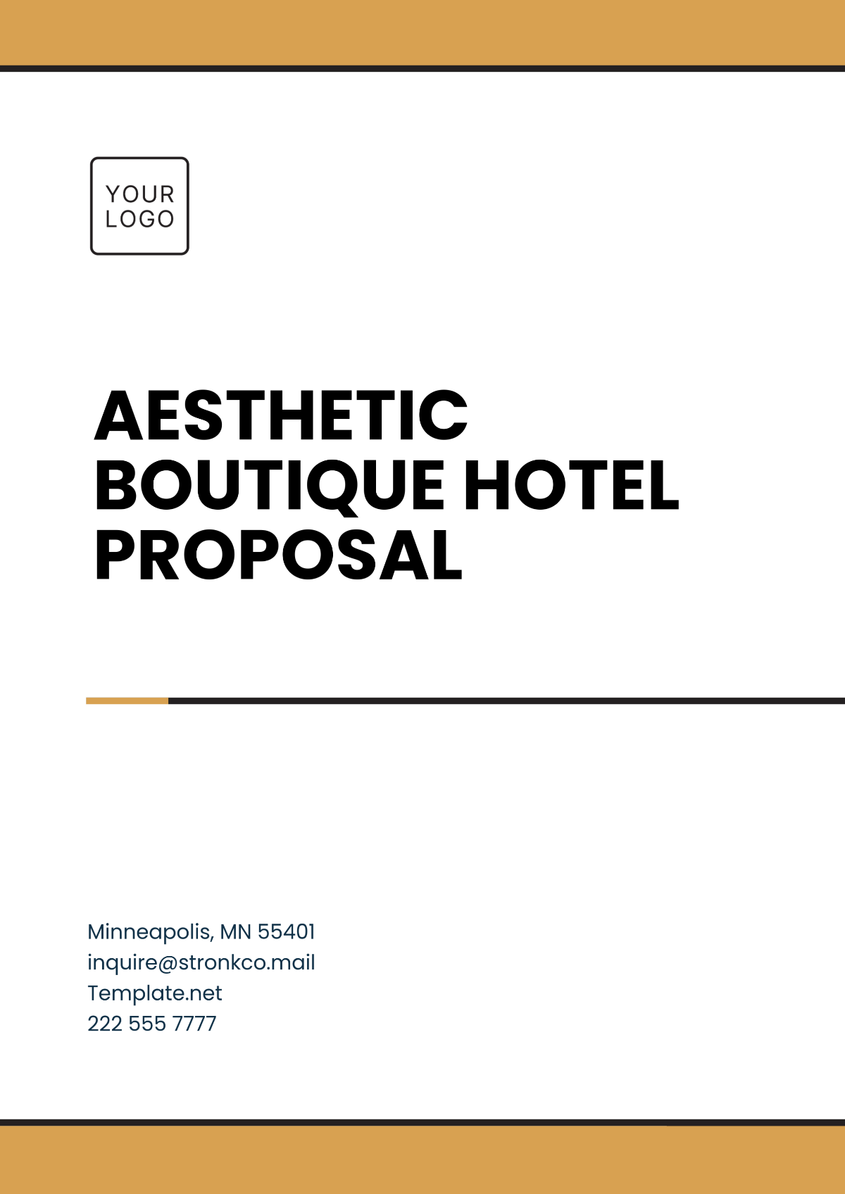 Aesthetic Boutique Hotel Proposal Template - Edit Online & Download