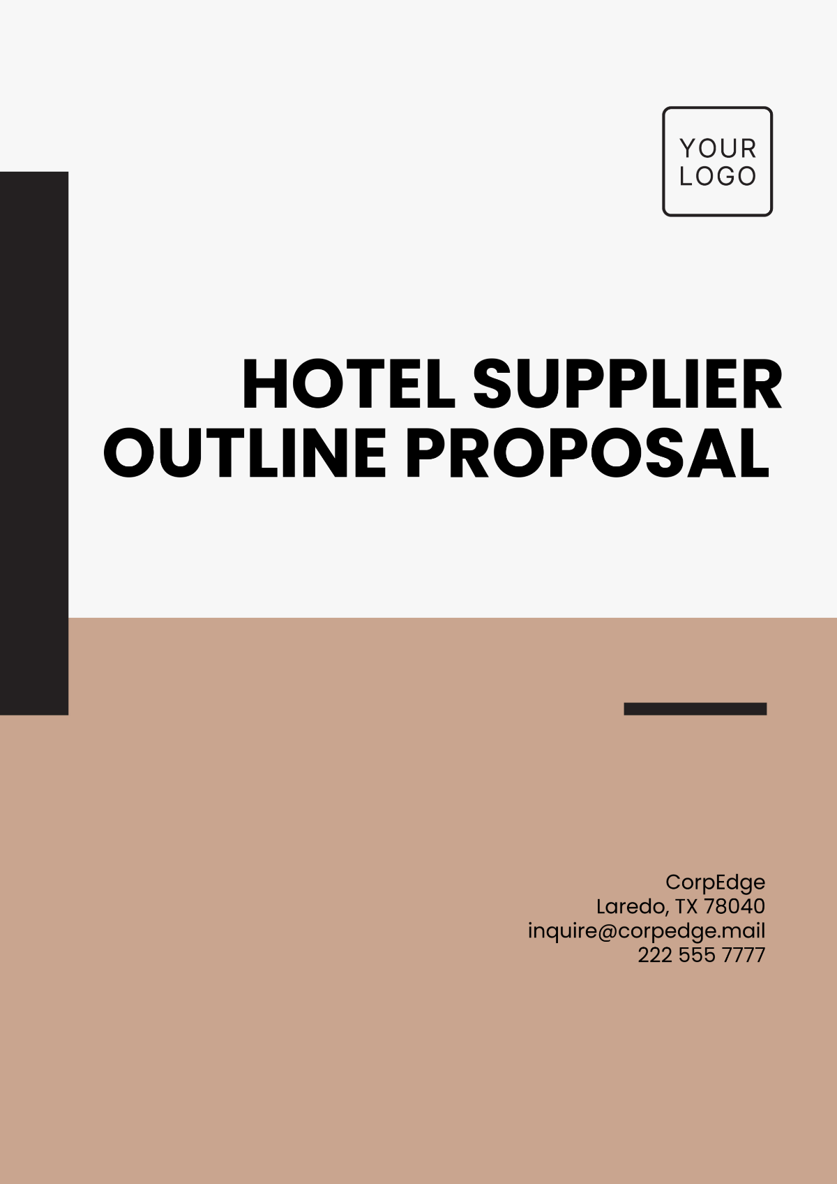 Hotel Supplier Outline Proposal Template - Edit Online & Download