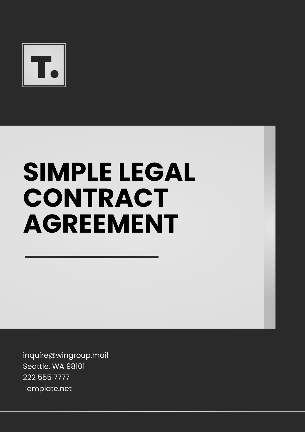 Simple Legal Contract Agreement Template - Edit Online & Download