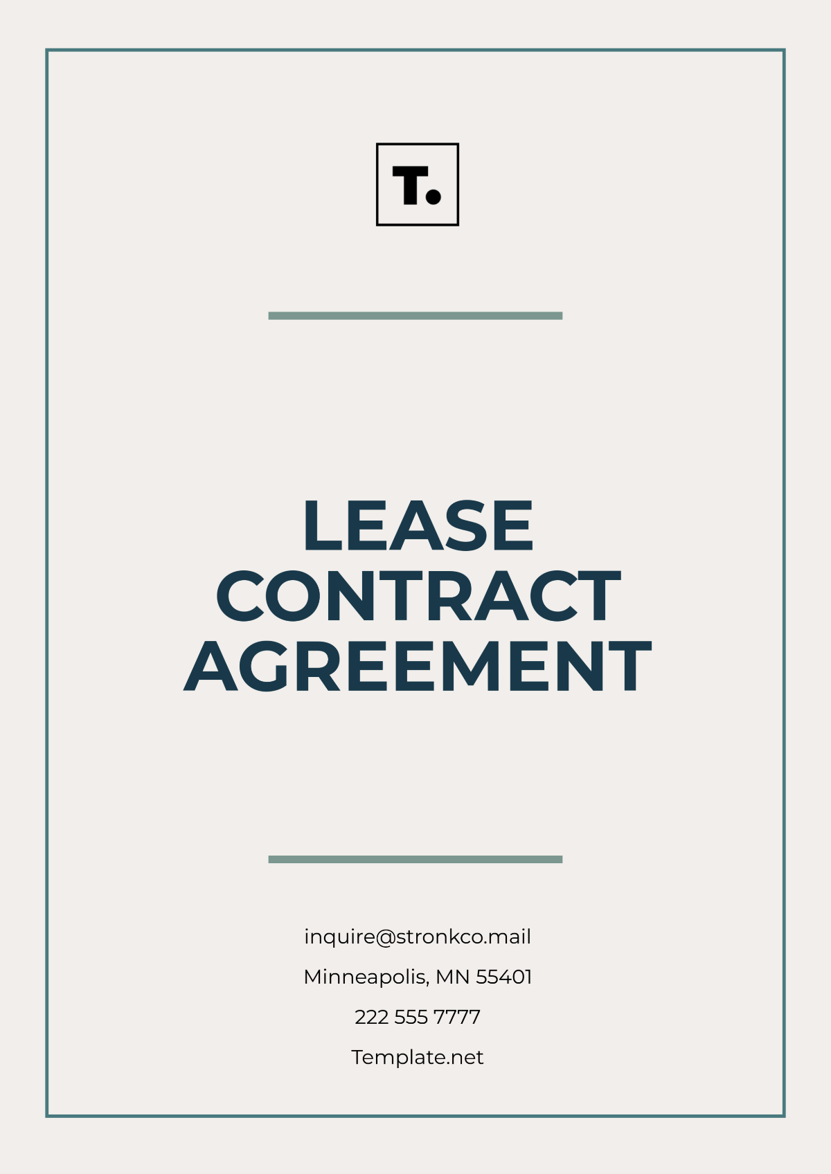 Lease Contract Agreement Template - Edit Online & Download