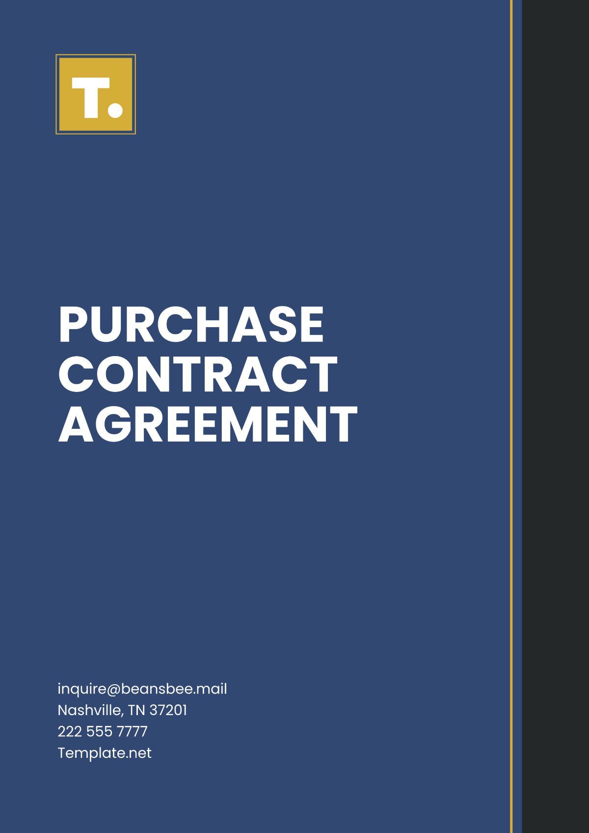 Purchase Contract Agreement Template - Edit Online & Download