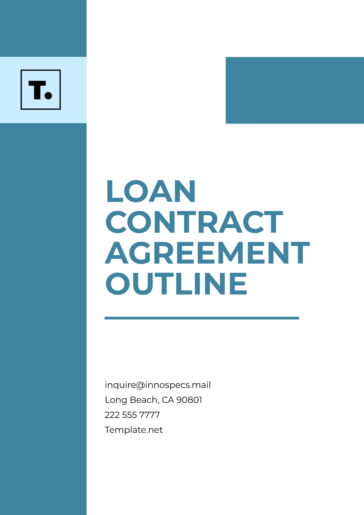 Loan Contract Agreement Outline Template - Edit Online & Download