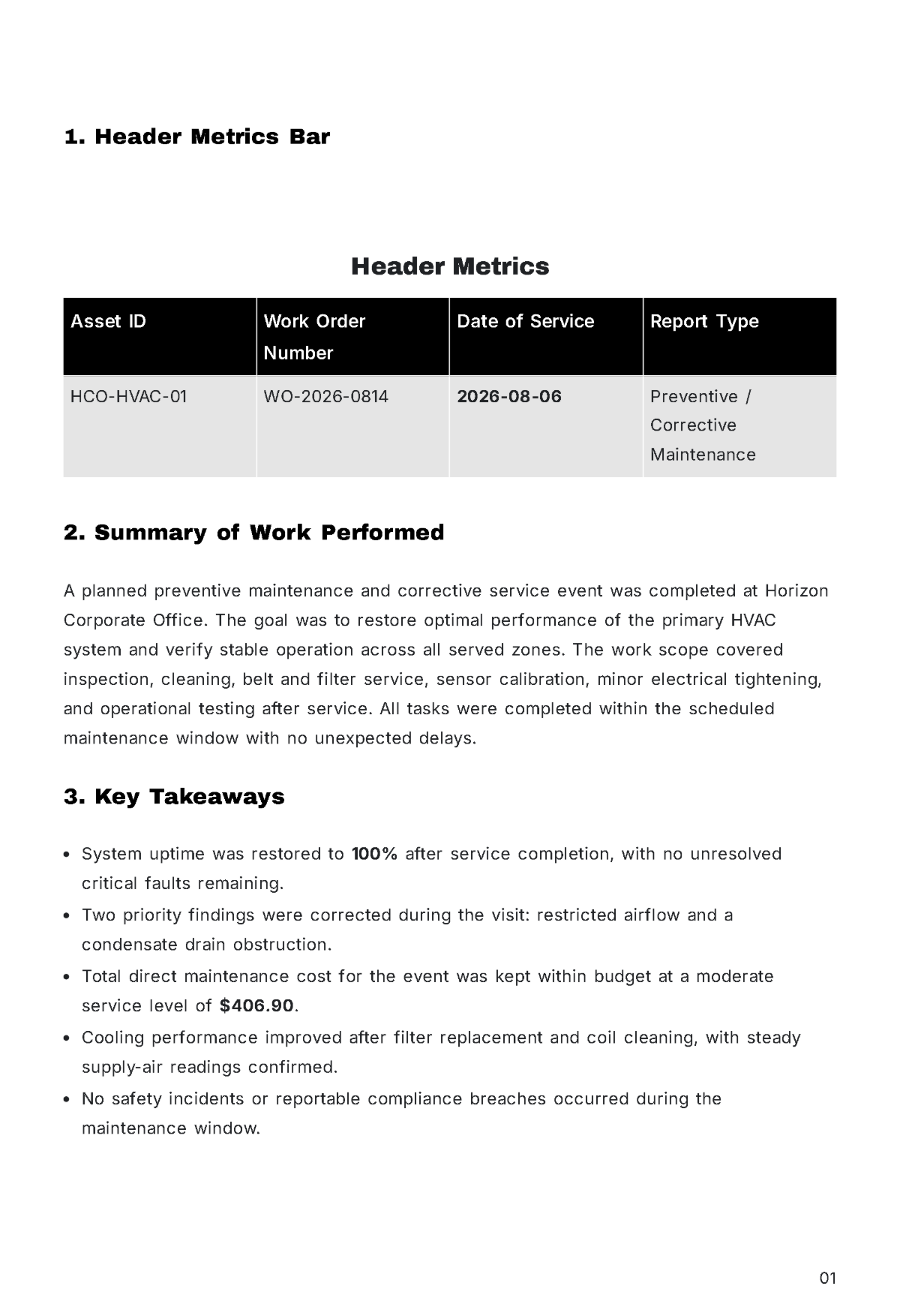 Free Maintenance Report Template to Edit Online