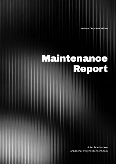 Free Maintenance Report Template to Edit Online