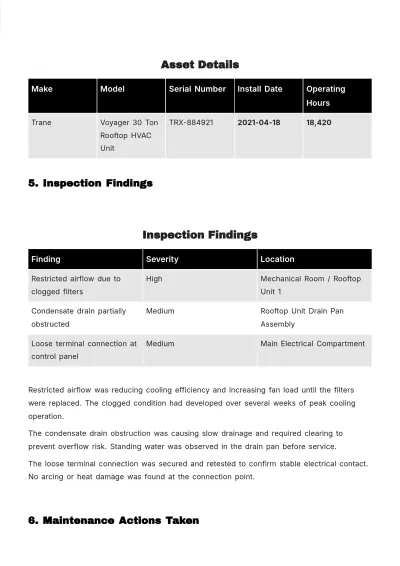 Free Maintenance Report Template to Edit Online