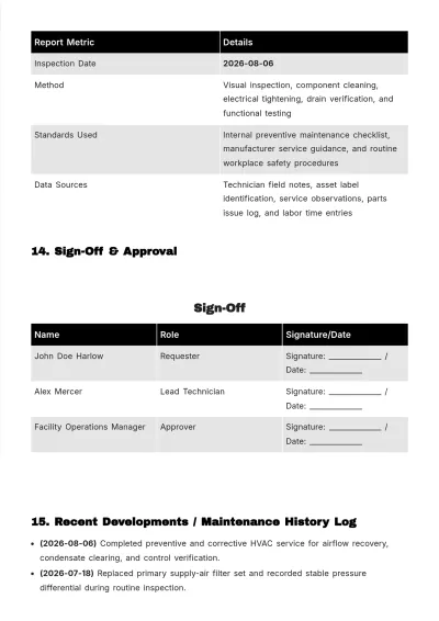 Free Maintenance Report Template to Edit Online