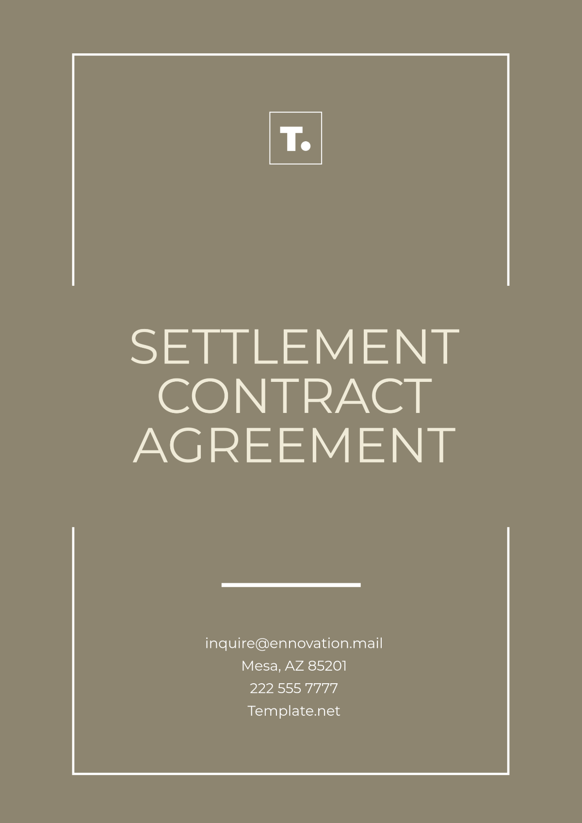 Settlement Contract Agreement Template - Edit Online & Download